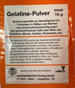 Gelatine Pulver ab 10gr. bis 500gr. Vina Schönungsmittel